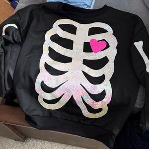 Black Skeleton Heart Sweatshirt